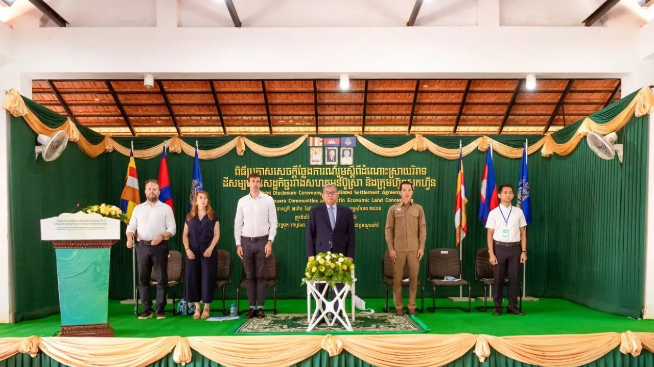 វិវាទដីធ្លី ក្រុមហ៊ុន Socfin និងសហគមន៍ទាំង៥ ក្នុងឃុំប៊ូស្រា ខេត្តមណ្ឌលគីរី បានប្រកាសបិទបញ្ចប់ការដោះ ស្រាយដោយជោគជ័យ ក្រោយការប្រើពេលជាច្រើនឆ្នាំ