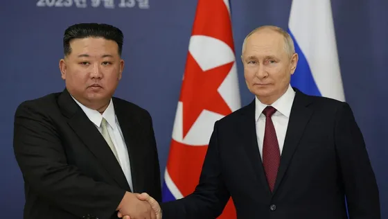លោក គីម ជុងអ៊ុន ចាត់ទុកទំនាក់ទំនង កូរ៉េខាងជើង-រុស្ស៊ី ជា “អាទិភាពកំពូល” - AMS Article Thumbnail