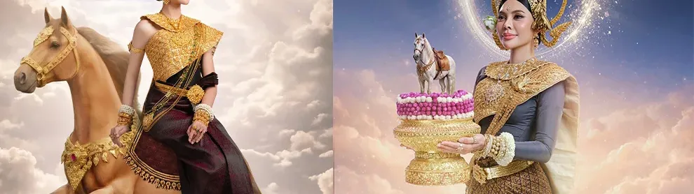 Image for article: ស្រស់ស្អាត សមសួន តារាស្រីៗនាំគ្នាតុបតែងជាតួអង្គទេវតាឆ្នាំមមី ព្រះនាង «រាក្យៈសាទេវី»