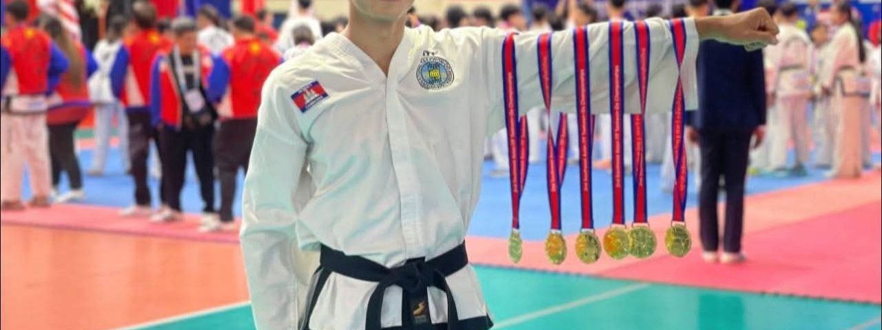 Image for article: ជាជើងឯកឆ្នាំចាស់ ឃឿន ប៊ុនឡុង ហាត់ខ្លាំងទ្វេដង ប៉ងយកមេដាយមាសថែមទៀតក្នុងកីឡាតេក្វាន់ដូ ITF អាស៊ី