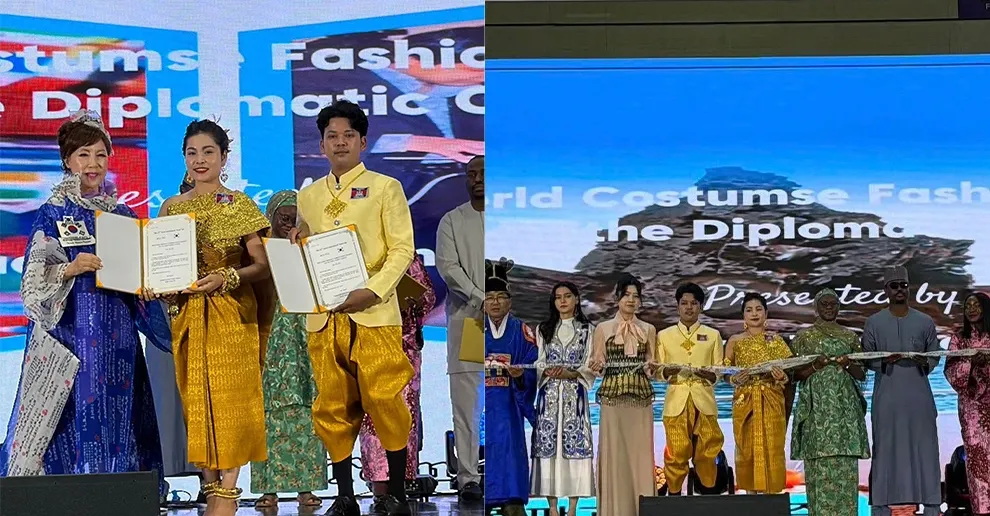 តំណាង​ទូត​ខ្មែរនៅ​​កូរ៉េ ដើរ​ម៉ូត​បង្ហាញ​ឈុតបុរាណ​ខ្មែរ​ក្នុង​ពិព័រណ៍​សម្លៀកបំពាក់ប្រពៃណីពិភពលោក