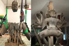 ប្រតិមាព្រះឥសូរដ៏ធំបំផុតនៅកម្ពុជា ដែលបាក់បែកជាង១ម៉ឺនបំណែក ពេលនេះចាប់កំណើតឡើងវិញ - Article