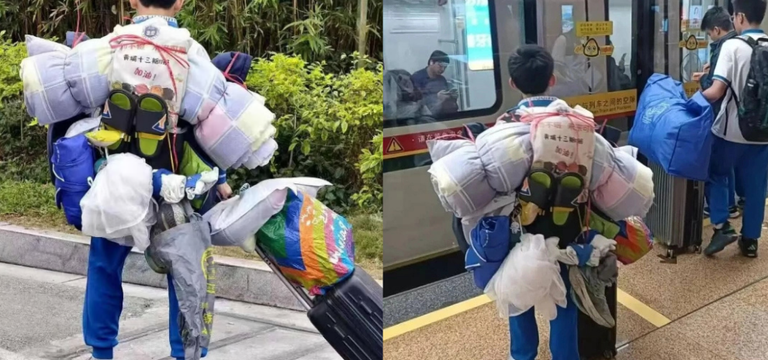 មួយឆ្នាំចូលឆ្នាំម្ដង! សិស្សចិនវ័យ ១៤ឆ្នាំម្នាក់វេចអីវ៉ាន់អស់ពីបន្ទប់ស្នាក់នៅទៅលេងស្រុកកំណើត