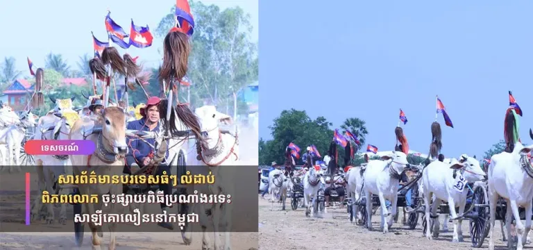 សារព័ត៌មានបរទេសធំៗ លំដាប់ពិភពលោក ចុះផ្សាយពិធីប្រណាំងរទេះសាឡីគោលឿននៅកម្ពុជា