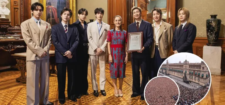 BTS ចូលជួបប្រធានាធិបតីម៉ិកស៊ិក ខណៈអ្នកគាំទ្រជាង ៥ម៉ឺននាក់រង់ចាំជួបនៅមុខវិមានជាតិ